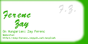 ferenc zay business card